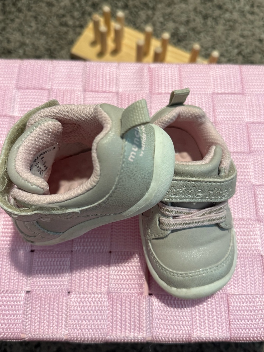 Stride Rite Toddler Sneakers in Gray and Pink